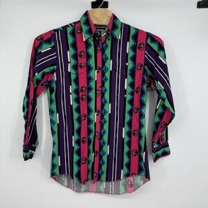 Wrangler Vintage Men's XL Tails Cowboy Cut Regular‎ Fit Aztec 16-34 Geo Shirt